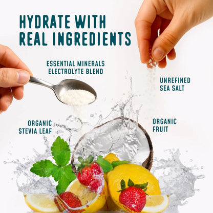 FlavCity Electrolytes Powder Packets - 28 Hydration Packets, Variety Pack - No Added Sugar - Hydration Powder with Real Fruit & Unrefined Sea Salt FlavCity
