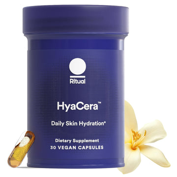 Ritual HyaCera Skin Supplement for Wrinkle Support, with Hyabest® and Ceratiq® for Skin Hydration Support, Hyaluronic Acid, Glycolipids, Ceramides, Gluten Free, Non GMO, Vanilla Essence, 30 Day Supply Ritual buy australia supplements