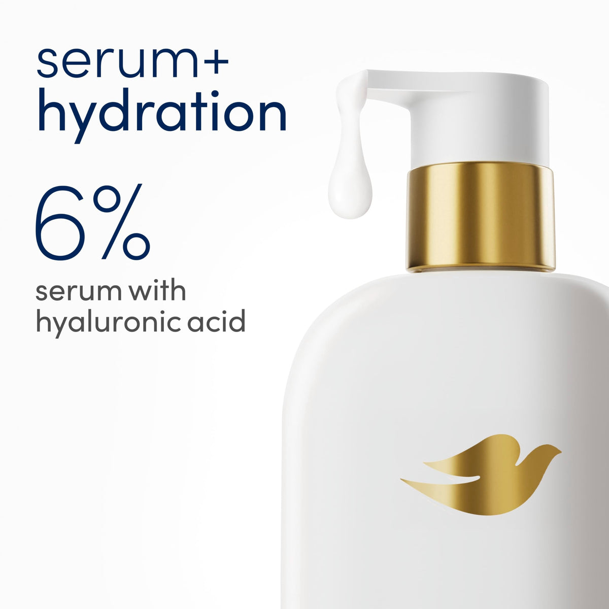 Dove Serum+ Hydration Body Wash Hyaluronic Acid 6% Hydration Serum, 18.5 oz Dove
