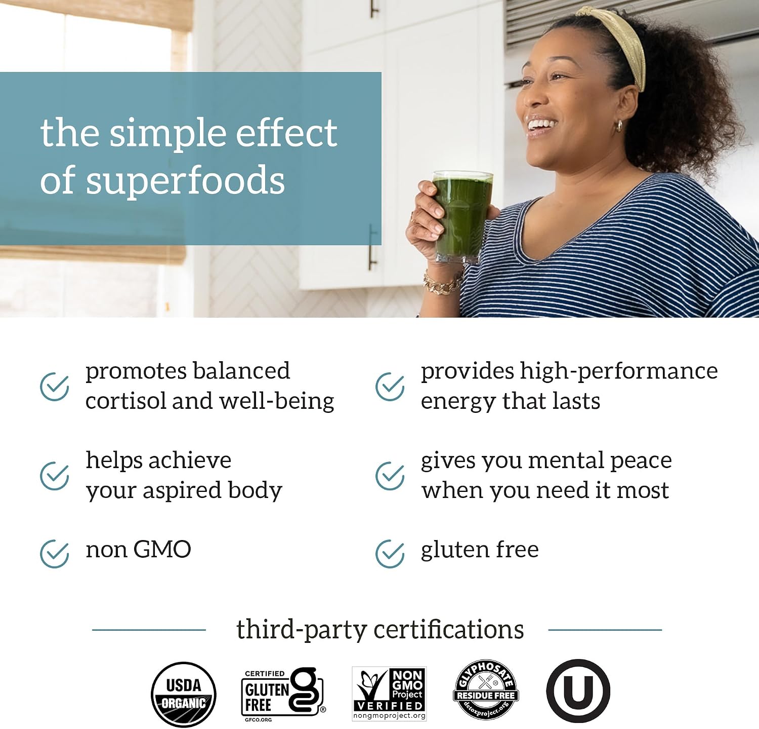 Organifi Green Juice - Powder Supplement with Organic Spirulina, Ashwagandha, and Chlorella - Helps Achieve Fitness Goals and Reduce Cortisol Levels, 30-Day Supply Gsupps Australia