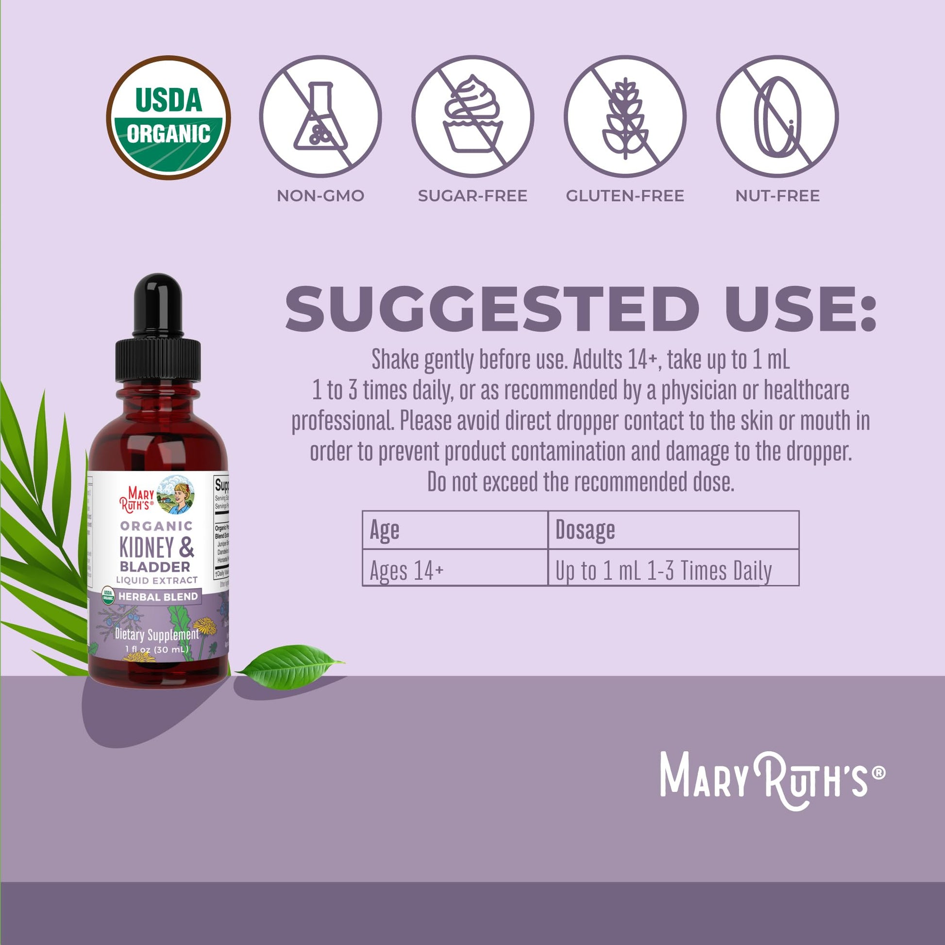 MaryRuth Organics Herbal Supplement Drops | Support Renal & Urinary Systems | Juniper Berry | Cleavers | Dandelion | Hawthorn | Horsetail & Chanca Piedra | Vegan | Non-GMO | 1 Fl Oz MARYRUTH'S buy australia supplements