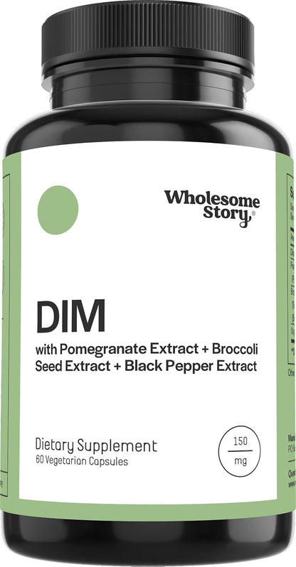 DIM Supplement Women | DIM SGS | Pomegranate, Broccoli and Black Pepper Blend | Estrogen & Hormone Balance for Women | Cell and Tissue Health | 60-Day Supply | Clean Label Project Certified