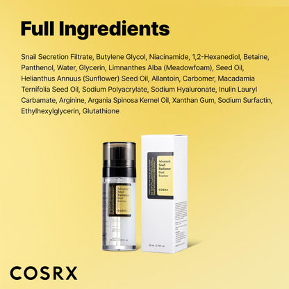 COSRX Snail Mucin 74% + Niacinamide 5% Dual Face Serum, 2.7 oz COSRX