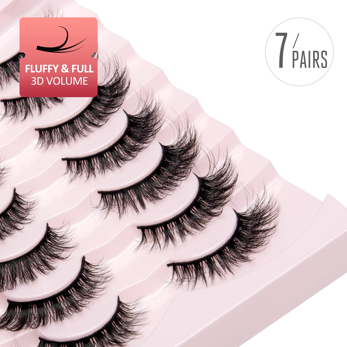 Onlyall Lashes Mink False Eyelashes Natural Wispy Lashes Soft Faux Mink Lashes Fluffy False Lashes 16MM A04 Onlyall