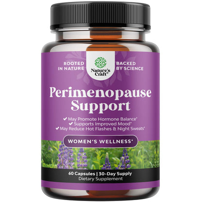Complete Perimenopause Supplement for Women - Multibenefit Menopause Ease for Women with Maca Root Vitex Berry & Black Cohosh for Hot Flashes Night Sweats Hormone Balance and Mood Support - 60 Count Natures CraftBuy Supplements Australia