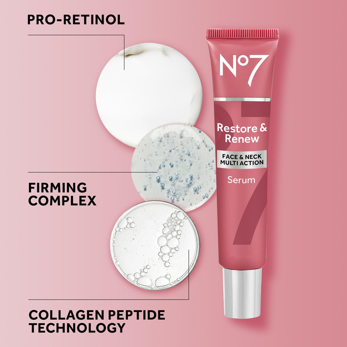 No7 Restore & Renew Sculpting Serum for Face & Neck, 1.69 Oz No7