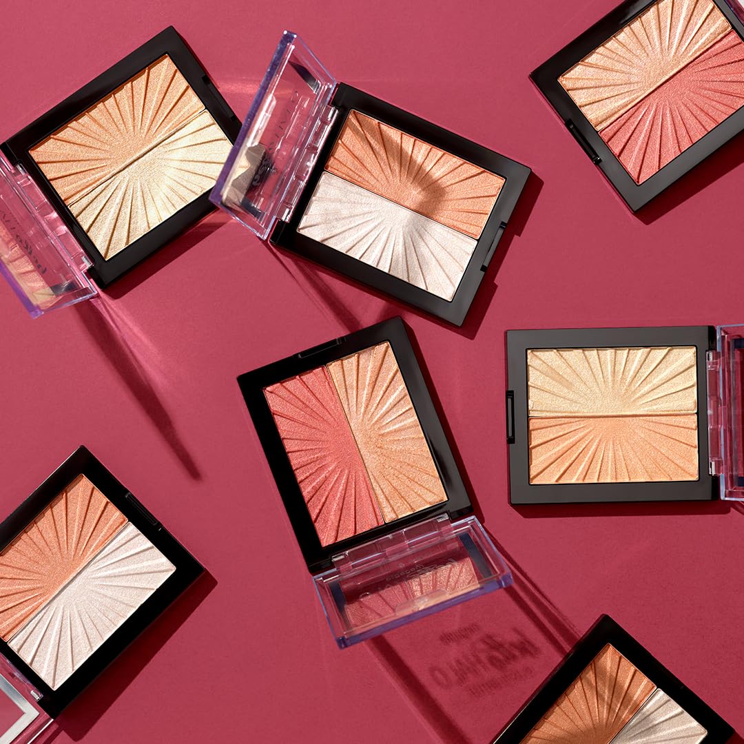 Wet n Wild MegaGlo Blushlighter, Blendable Blush & Highlighter Set, Shimmery Metallic Finish, Highlight Bling wet n wild