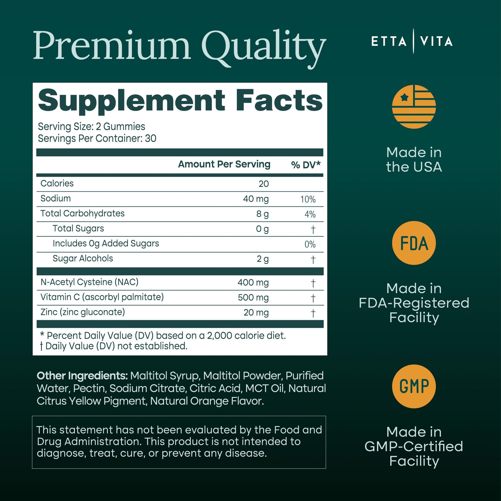 Sugar-Free NAC Gummies (Immune Support Complex) N-Acetyl Cysteine, Vitamin C & Zinc - Supports Respiratory Health, Liver Detox & Cleanse, Kidney Function, NAC Supplement for Kids and Adults - Vegan Etta Vita buy australia supplements