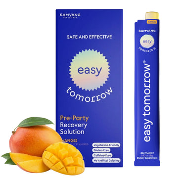 EASY TOMORROW - Natural Energy & Morning Vitality Jelly Stick - Daily Korean Skin Health Supplement & After Drinking Support with DHM & Glutathione - K-Beauty Inspired (Mango Flavor, 10 Sticks) EASY TOMORROW buy australia supplements