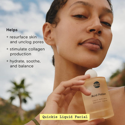Moon Juice Acid Potion Liquid Face Exfoliator - 25% AHA BHA Exfoliant with Reishi + Niacinamide - Helps Resurface Skin, Unclog Pores & Stimulate Collagen - Hydrates & Soothes Skin (3.3 Fl oz)