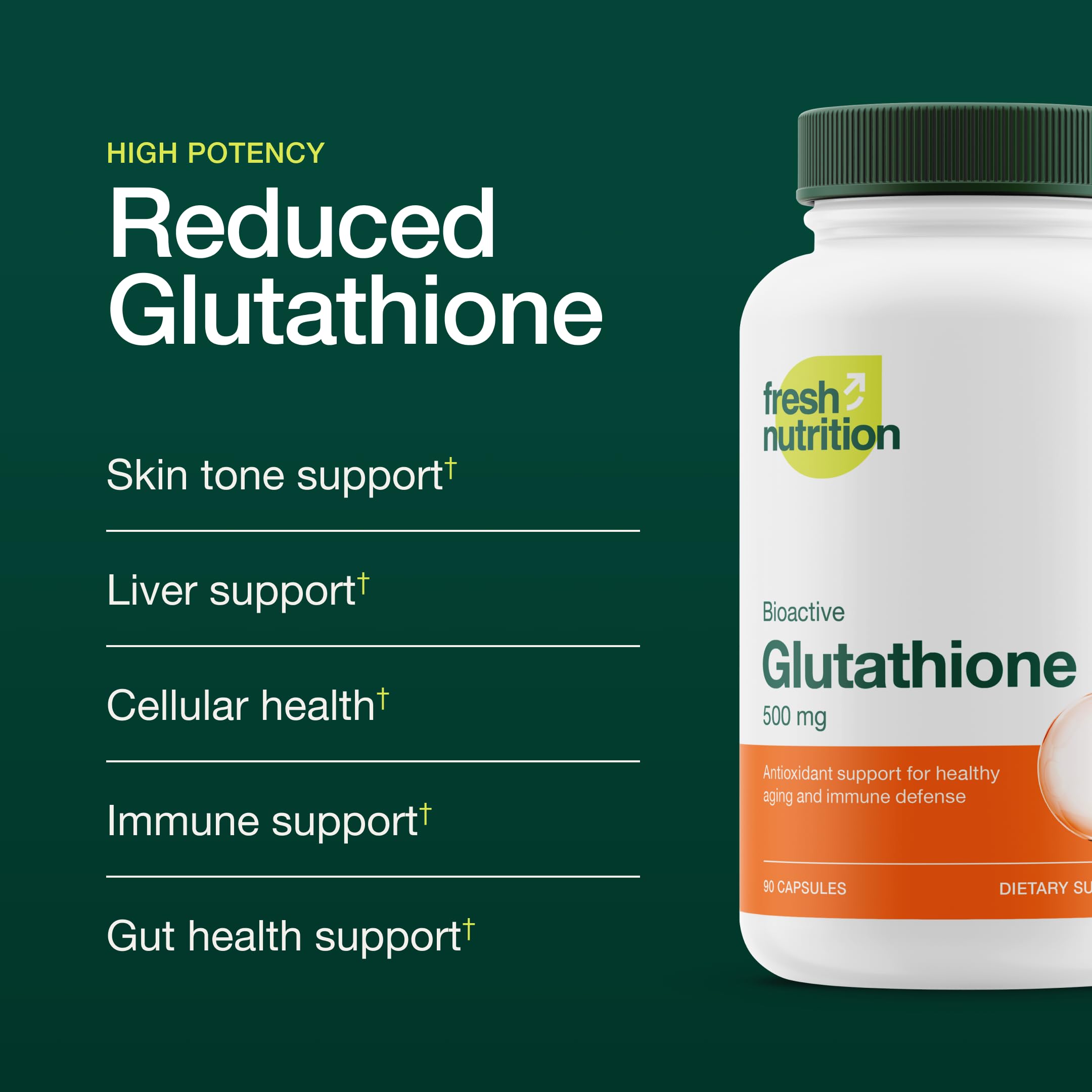 Glutathione Supplement Capsule - Strongest DNA Verified Glutathione Reduced - Vegan Friendly, Non GMO, Gluten & Soy Free Fresh Nutrition buy australia supplements