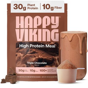 Happy Viking Plant-Based Protein Powder +100 Superfoods Chocolate Meal Replacement Shake, Created by Venus Williams, 30g Plant Protein, 10g Fiber, Vegan, Gluten-Free, Non-GMO,15 Meals Happy Viking buy australia supplements