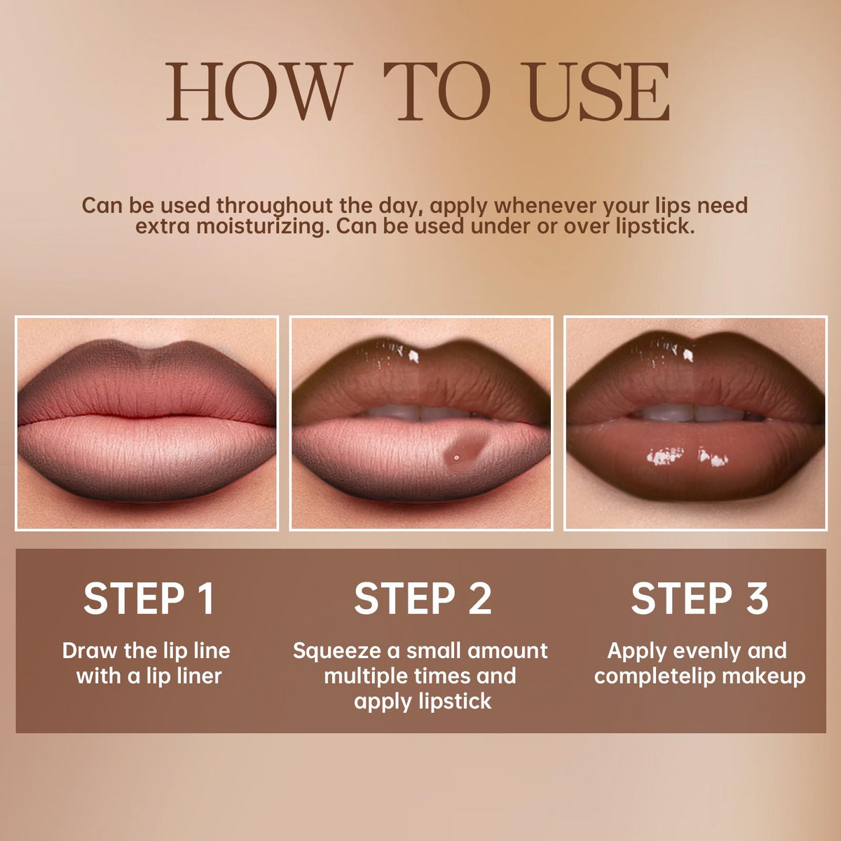HOSAILY Natural Nude Lip Combo, Nourishing Lip Gloss&Brown Lip Liner Kit HOSAILY