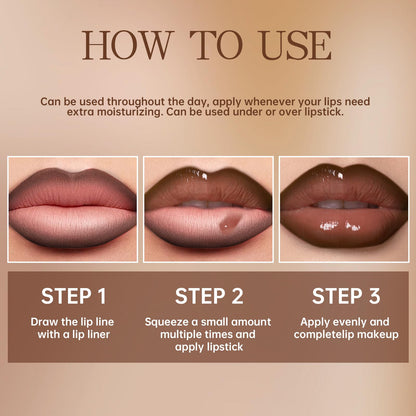 HOSAILY Natural Nude Lip Combo, Nourishing Lip Gloss&Brown Lip Liner Kit HOSAILY