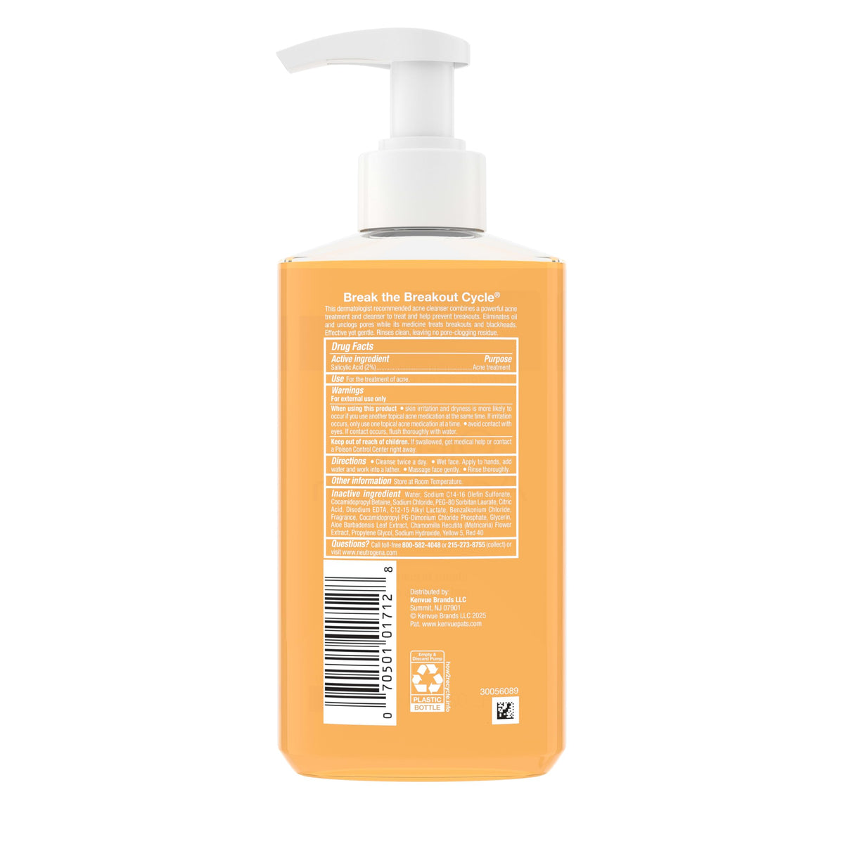 Neutrogena Oil Free Acne Face Wash, 9.1 fl. oz Neutrogena