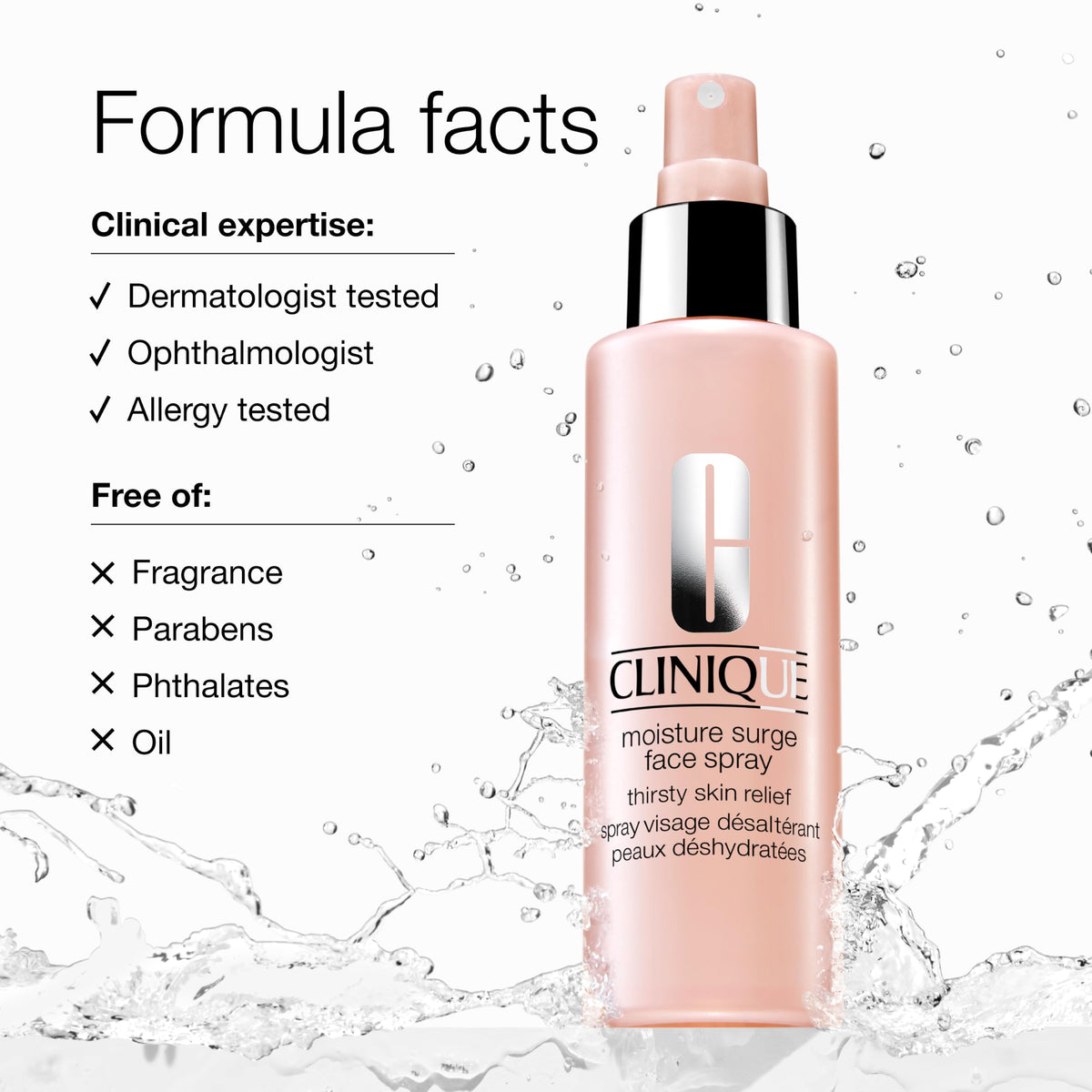 Clinique Moisture Surge Face Spray Thirsty Skin Relief | Hydrating Face Mist for Glowing + Soothed Skin | Preps + Refreshes, 1 Fl Oz Clinique