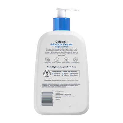 Cetaphil Daily Facial Cleanser, Oily & Combination Skin, 16oz Cetaphil