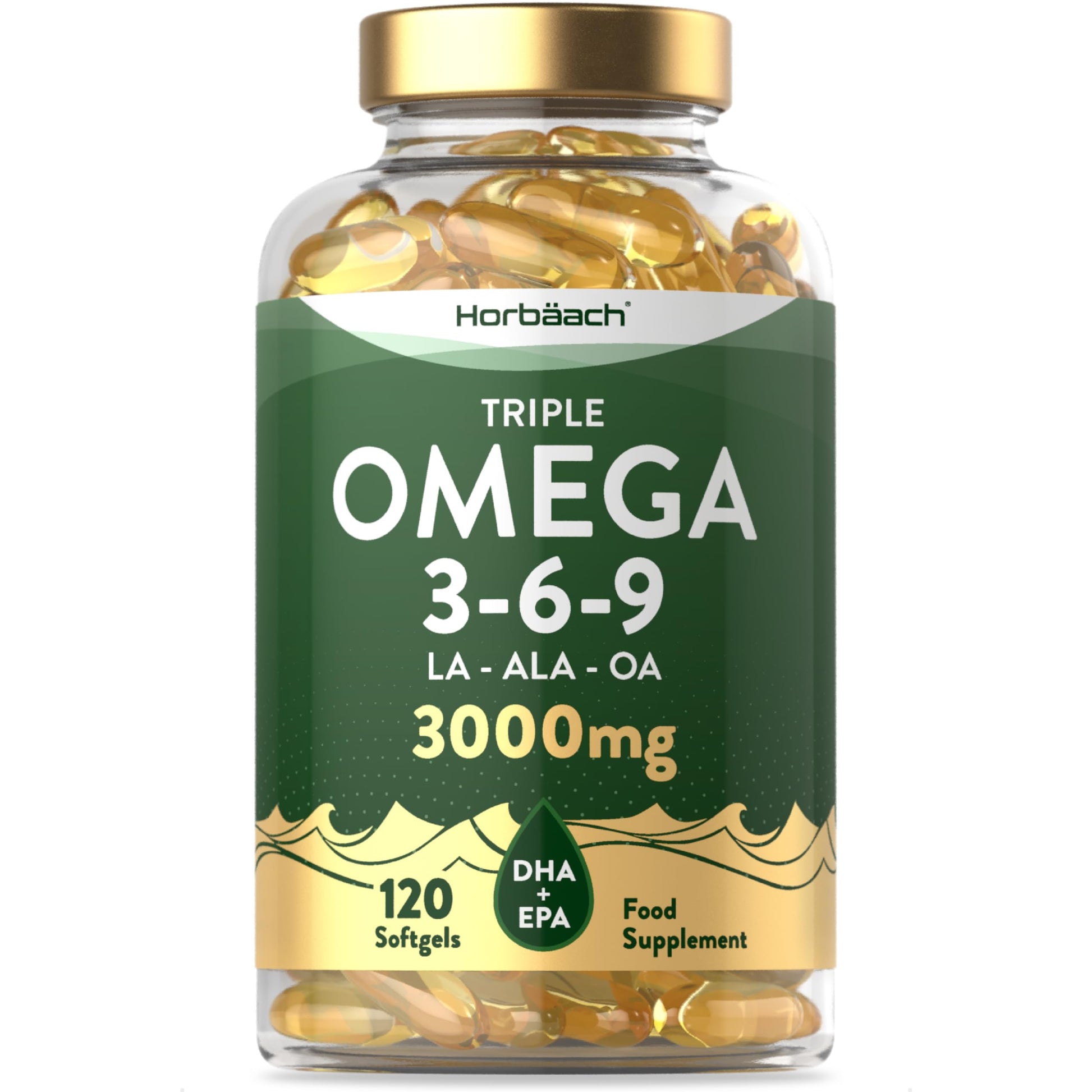 Omega 3 6 9 Capsules High Strength | 3000mg | 120 Softgels | Triple Omega 369 Horbäach buy australia supplements
