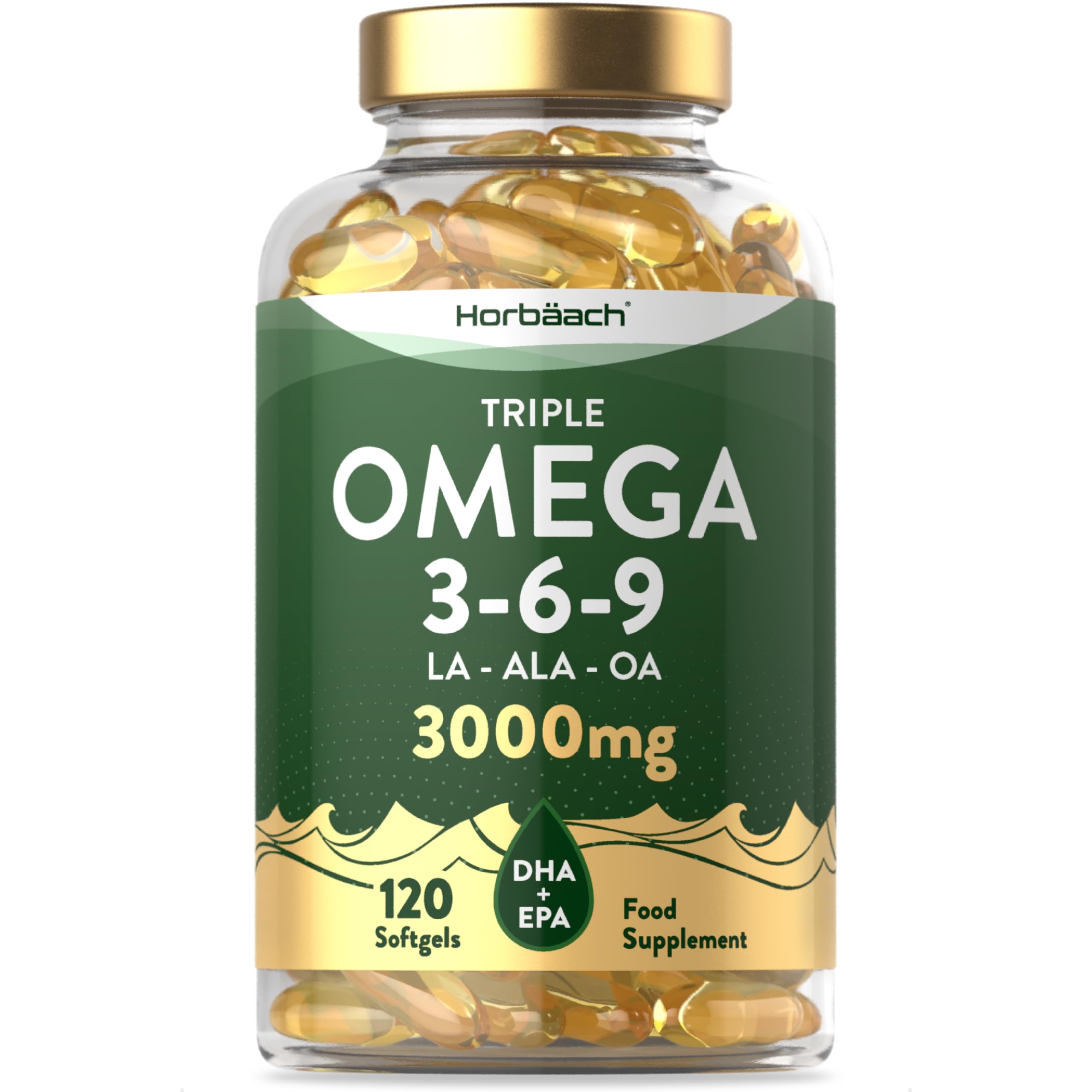 Omega 3 6 9 Capsules High Strength | 3000mg | 120 Softgels | Triple Omega 369 Horbäach buy australia supplements