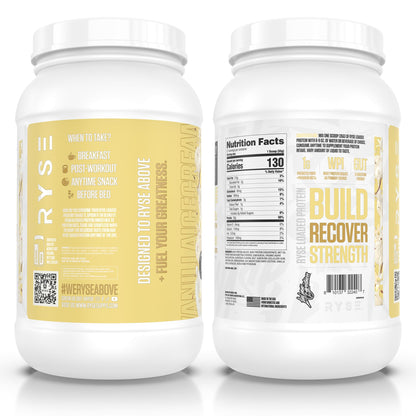 RYSE Loaded Protein Powder - Jet-Puffed Marshmallow - 25g Whey Protein Isolate & Concentrate with Prebiotic Fiber & MCTs - Low Carb, Low Sugar, Digestive-Friendly - 27 Servings / 2 lb Tub