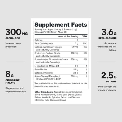 LEGION Pulse Pre Workout Supplement - All Natural Nitric Oxide Preworkout Drink to Boost Energy, Creatine Free, Naturally Sweetened, Beta Alanine, Citrulline, Alpha GPC (Caffeine Free Blue Razz)