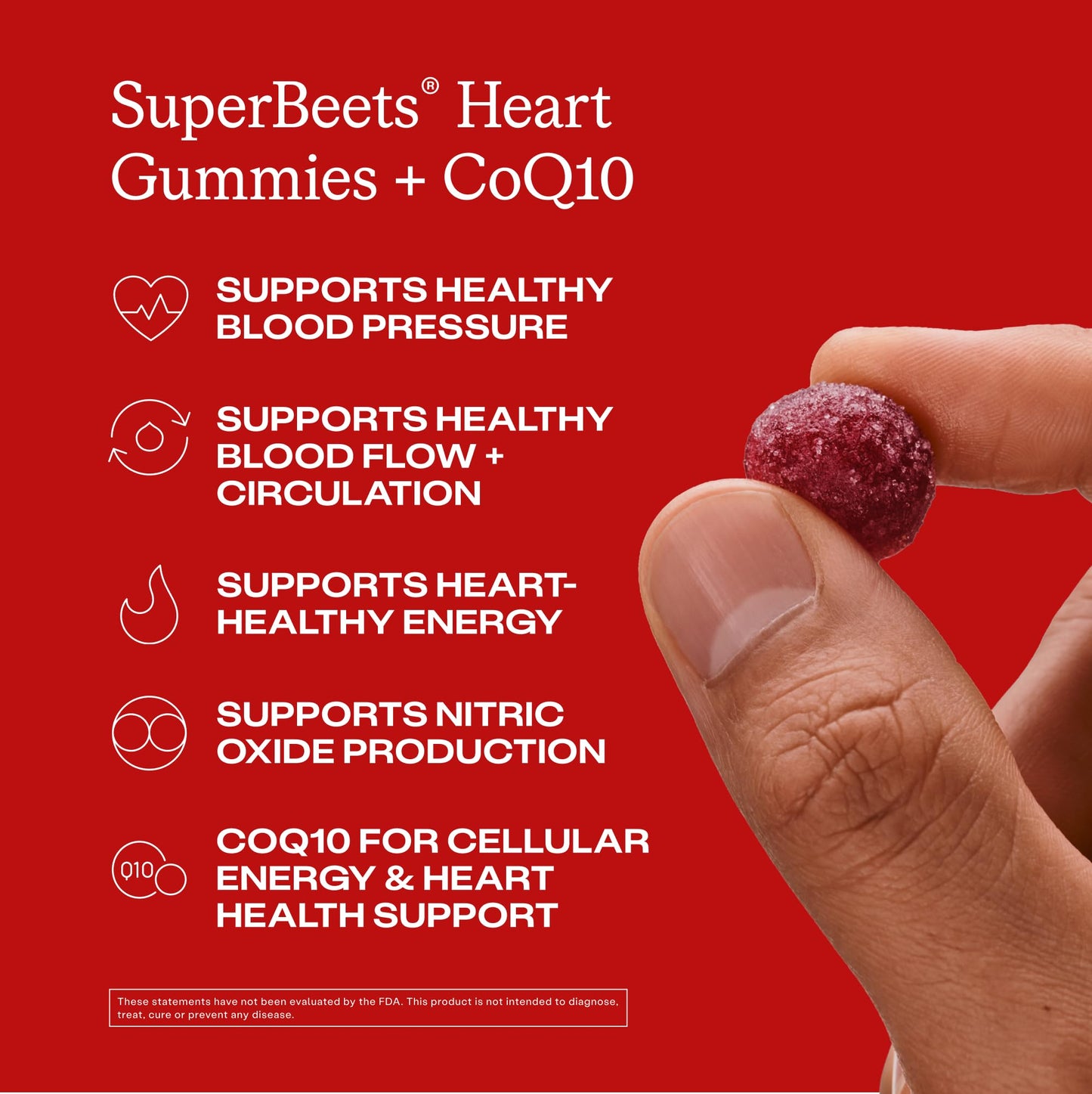 Humann SuperBeets 3-in-1 Heart Gummies - 3x Absorption CoQ10 - Plus Beetroot Extract & Grape Seed Extract for Advanced Heart Health, Cellular Energy & Circulation Support Humann