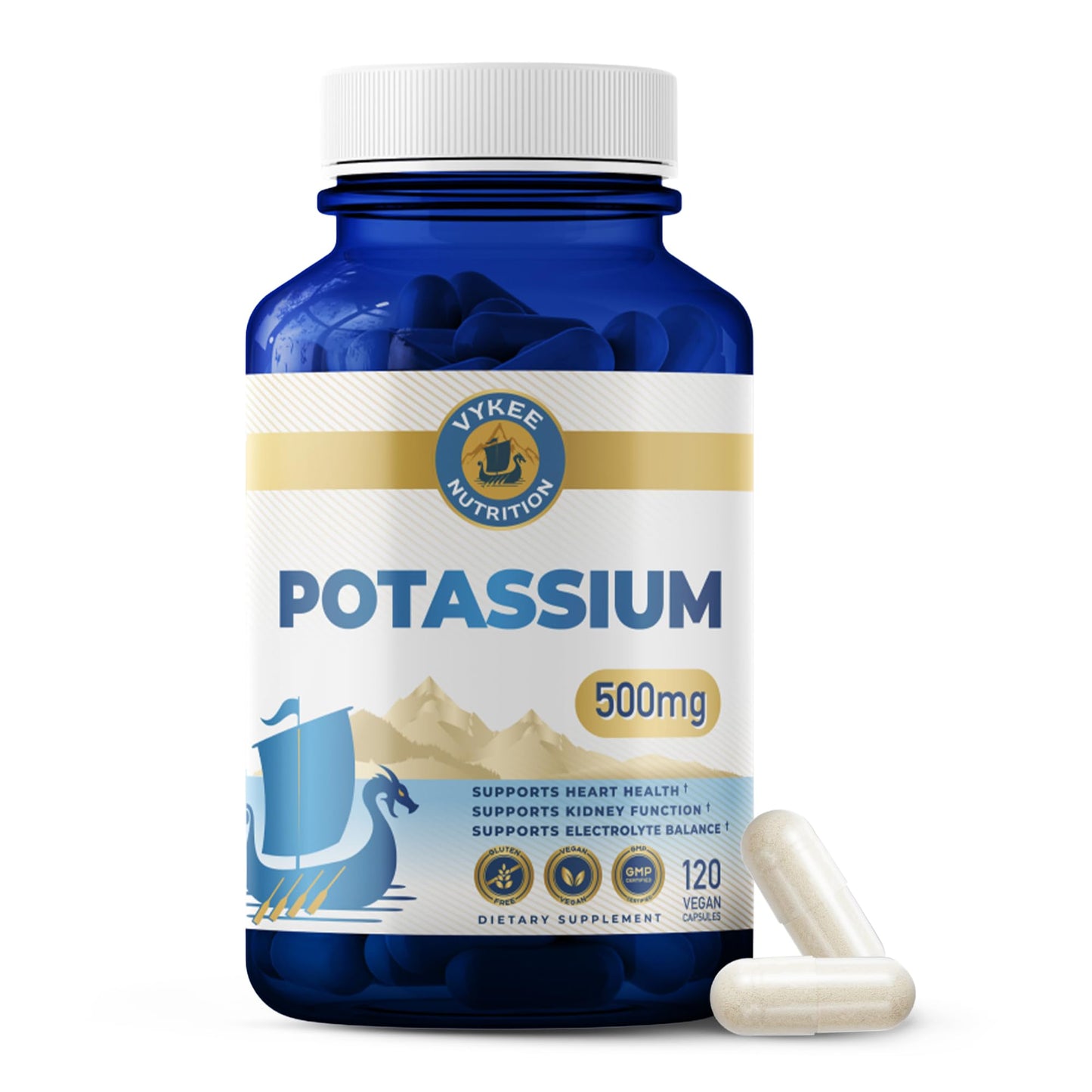 Vykee Nutrition Potassium Citrate Capsules - Supplements for Electrolyte Balance, Muscle & Heart Health - Vegan, Non-GMO, Vykee Nutrition