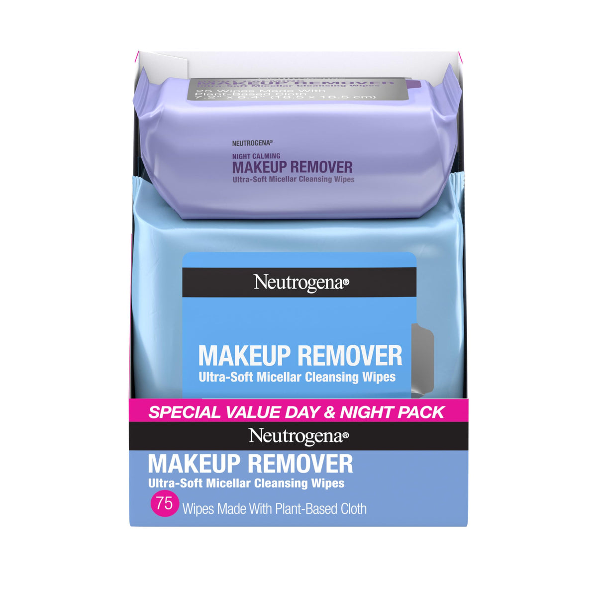 Neutrogena Day & Night Facial Cleansing Wipes, 3 Packs of 25 Neutrogena