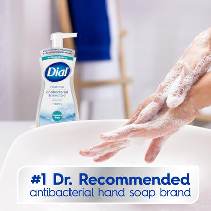 Dial Antibacterial Defense Foaming Hand Soap + Aloe, Fragrance Free, 7.5 Fl Oz (Pack of 6), Dermatologist-Tested Hand Wash, Gentle on Skin Dial