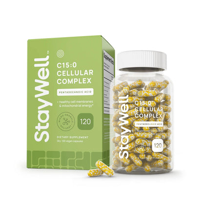 C15:0 Pentadecanoic Acid Supplement | Longevity, Cellular & Membrane Support, Micro-Granule Enhanced Absorption, Phosphatidylcholine, L-Carnitine, Stay-Well Naturals
