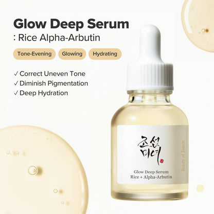 Beauty of Joseon Glow Deep Serum Rice Alpha-Arbutin Niacinamide for Uneven Dull Skin Tone, Daily Korean Skin Care 30ml, 1.01 fl.oz Beauty of Joseon