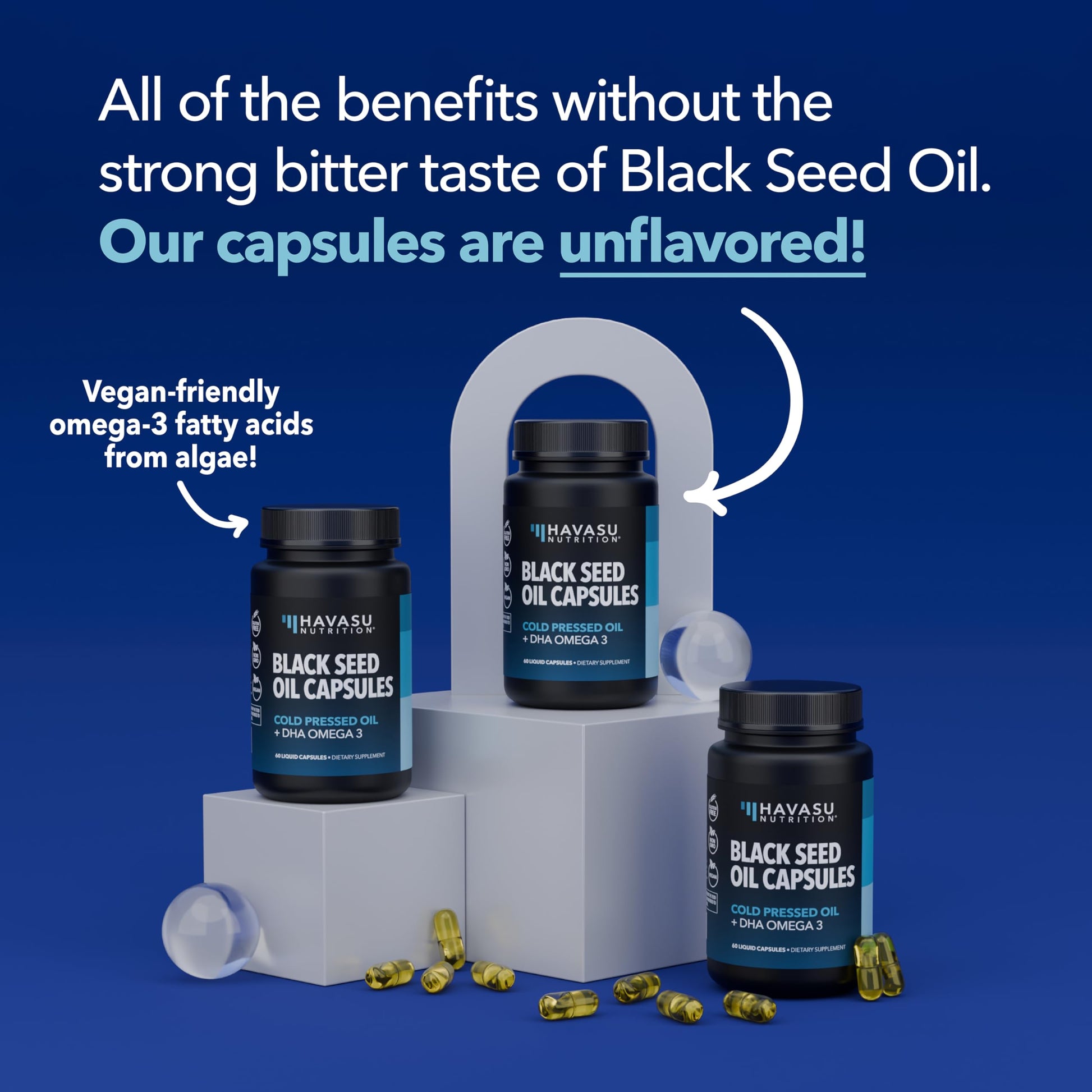 Black Seed Oil Capsules, Vegan, Non-GMO, Cold-Pressed Nigella Sativa, 90ct | 1500mg Per Serving Black Cumin Supplement for Skin Health, Immune Function, and Digestive Health, Unflavored, 30 Servings Gsupps Australia