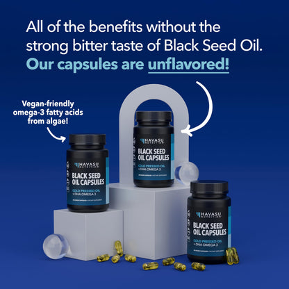 Black Seed Oil Capsules, Vegan, Non-GMO, Cold-Pressed Nigella Sativa, 90ct | 1500mg Per Serving Black Cumin Supplement for Skin Health, Immune Function, and Digestive Health, Unflavored, 30 Servings Gsupps Australia