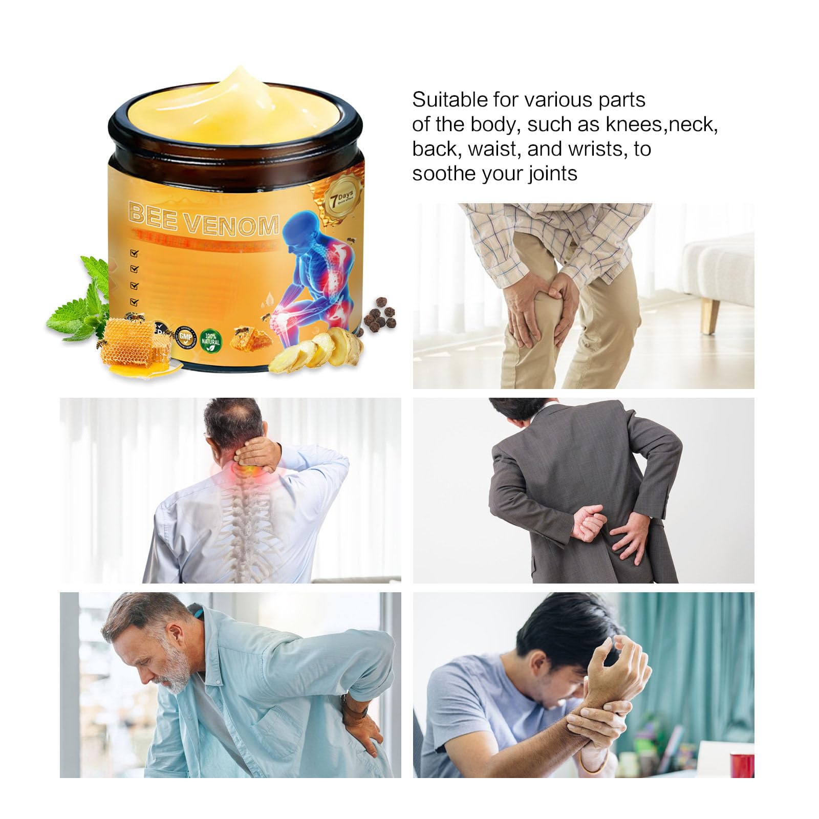 2 Pcs Bee Venom Joint Treatment Cream, Throughout Release Joint Activities Muscle and Massage Relief Gel. Yaper buy australia supplements