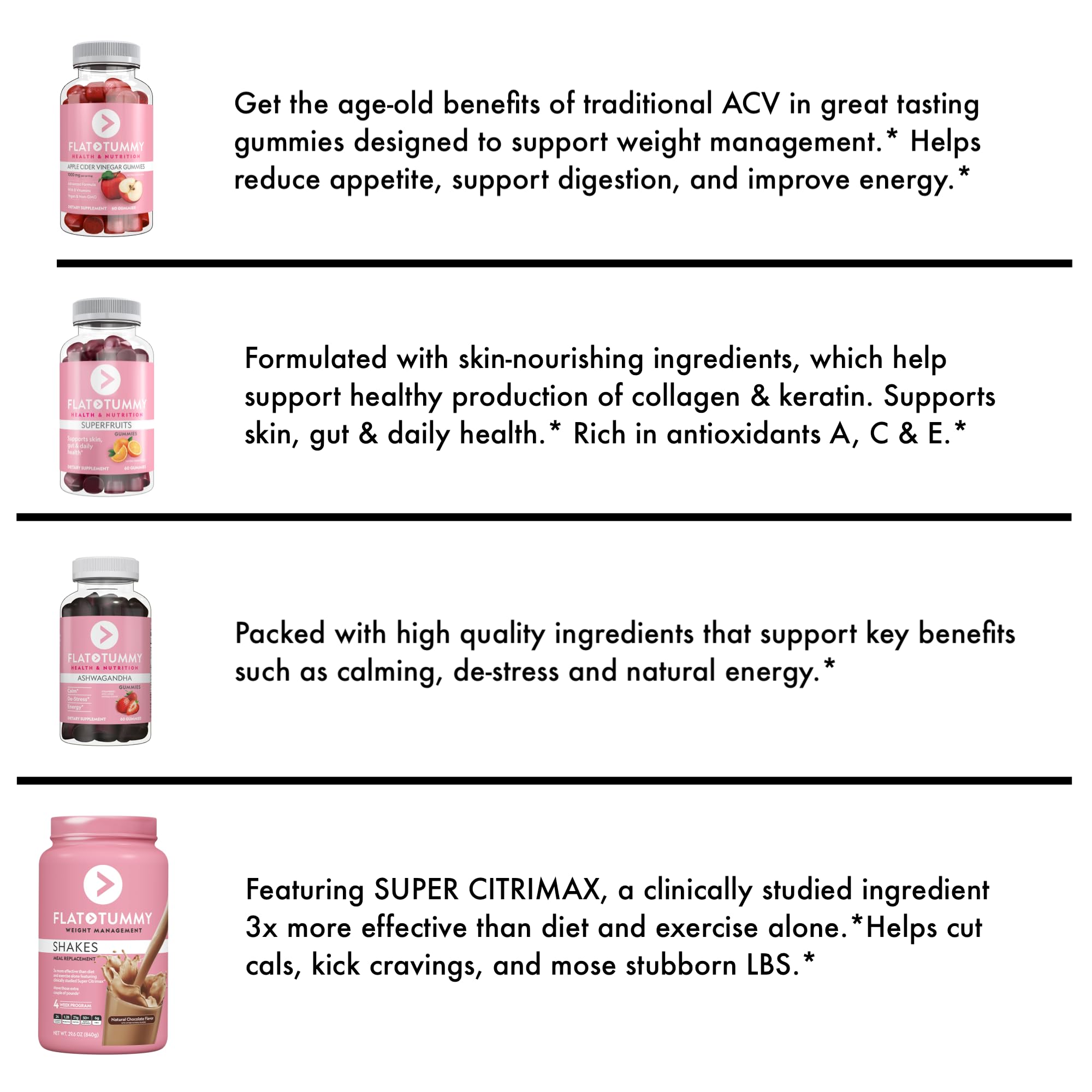 Flat Tummy Gummies Bundle with Apple Cider Vinegar Gummies, Superfruits Gummies Flat Tummy Tea buy australia supplements