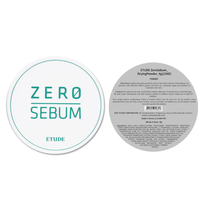 ETUDE Zero Sebum Loose Setting Powder for Oily Skin, Soft Matte, 0.14 oz ETUDE