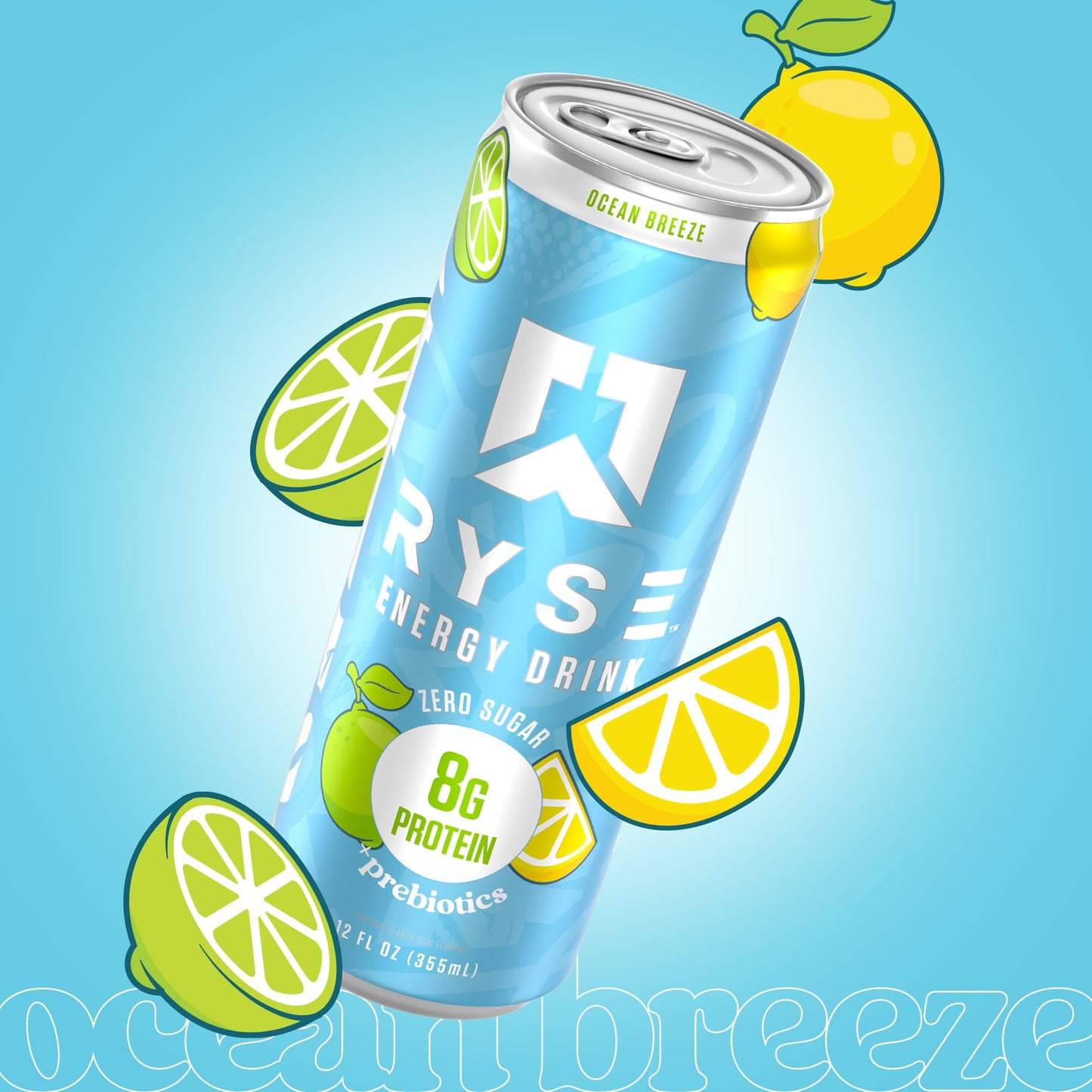 RYSE Functional Energy Drink - 5 Flavors Variety Pack - 150mg Natural Caffeine, 8g Whey Protein & 1g Prebiotics - Sugar Free, Gut-Friendly, Bloat-Free - 12 fl oz Cans (12-Pack)