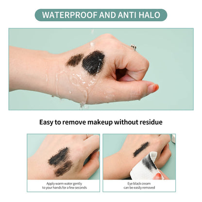 2 in 1 Mascara 5x Longer Waterproof Lash Cosmetics Natural Lengthening and Thickening Effect No Clumping Superstrong Magic 4d Silk Fiber for Vibely Mascara Makeup VIBELY