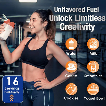 DRFOSTER Whey Protein Powder Isolate - Unflavored, Grass-Fed, 26g Protein & 6g BCAAs for Muscle Growth & Recovery DRFOSTER