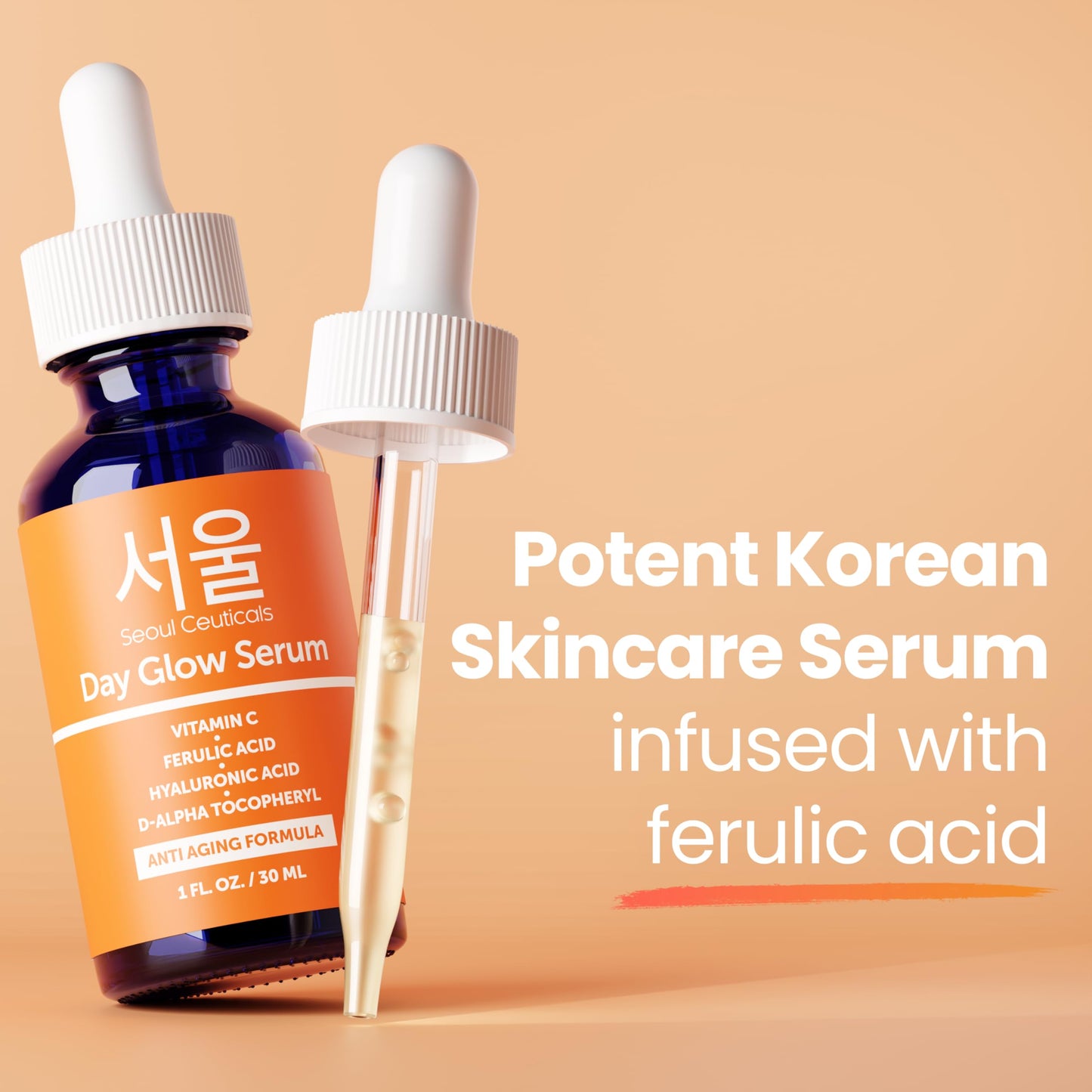 SeoulCeuticals Korean Skin Care 20% Vitamin C Hyaluronic Acid Serum + CE Ferulic Acid SeoulCeuticals