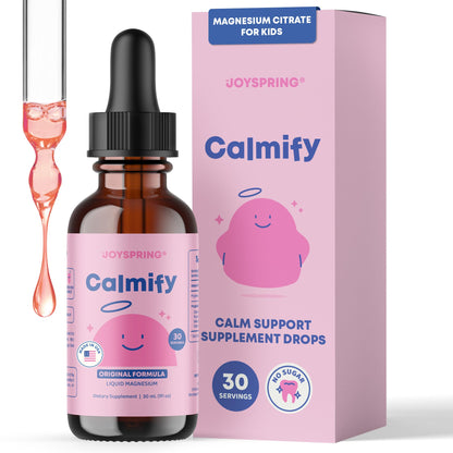 JoySpring Calmify Magnesium Citrate Liquid for Kids - Sugar-Free, Gluten-Free Calming Supplement with Chamomile JoySpring