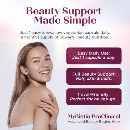 Purity Products MyBiotin ProClinical – Thicker Hair Starting in 3 Weeks & Fights Wrinkles - MB40X Patented Biotin Vitamin B7 Matrix w/Astaxanthin Purity Products