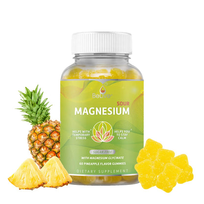 BeLive Magnesium Glycinate Gummies 200 mg - Sugar Free Supplement for Muscle Relaxation, Sleep Support, & Heart Health for Adults & Kids BeLive