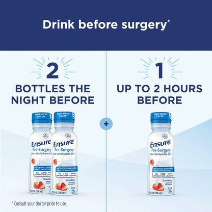 Ensure Pre-Surgery, Clear Carbohydrate Drink, Strawberry, 10 fl oz, 4 Count Ensure Surgery