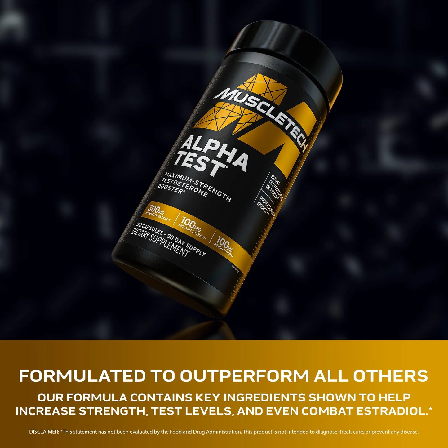 MuscleTech Testosterone Booster for Men, AlphaTest - T-Boost Mens Supplement with Tribulus Terrestris & Boron - Daily Male Gym Workout Supplements MuscleTech