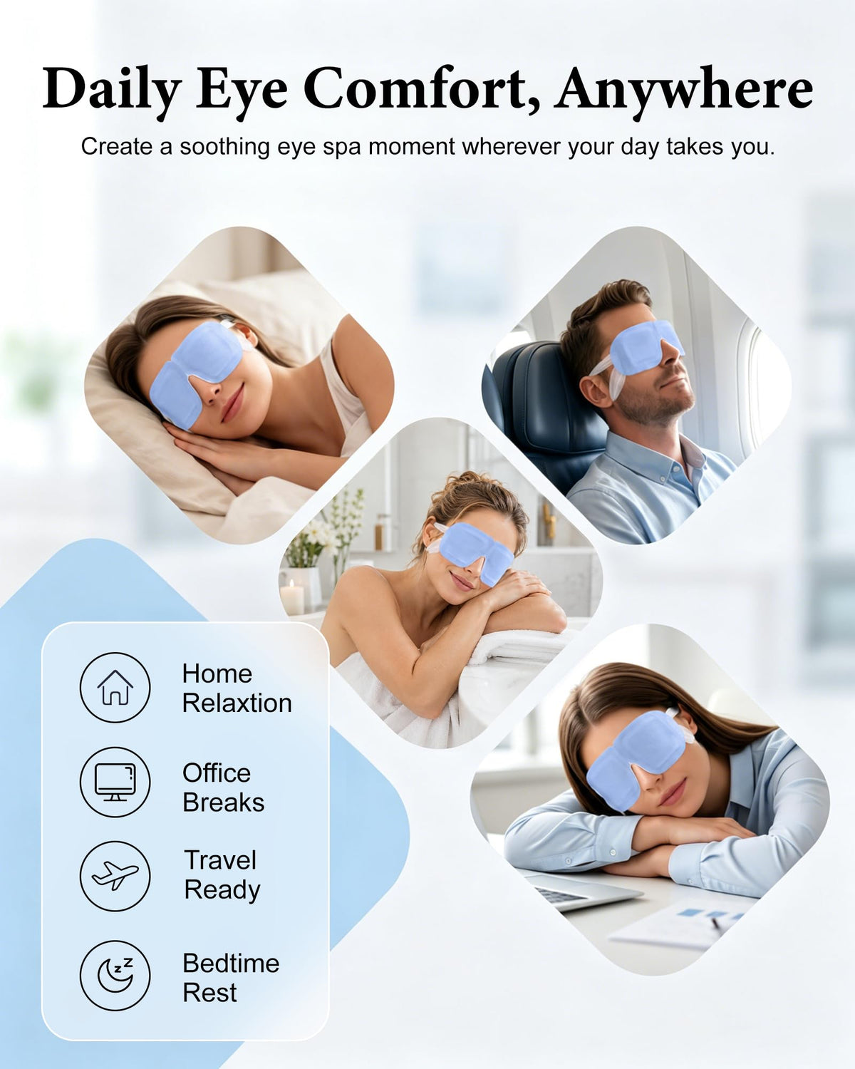 16 Pack Steam Eye Masks for Dry Eyes, Disposable Self-Heating Warm Compress Facemoon