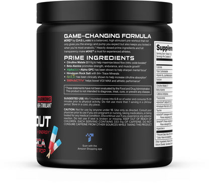 Bucked Up - Woke - HIGH STIM Pre Workout - Best Tasting - Focus Nootropic, Pump, Strength and Growth, 30 Servings (Rocket Pop)
