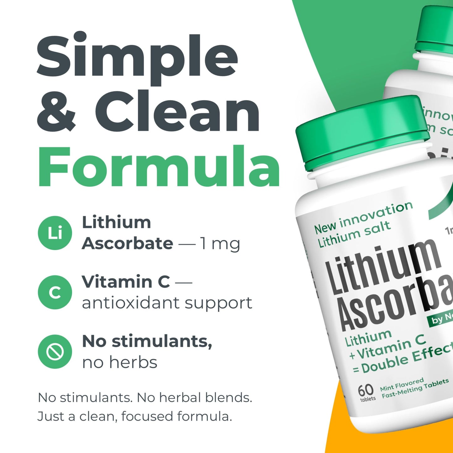 NORMOTIM Lithium Supplement 1 mg Tablets – Non-Drowsy Calm & Focus Support – Memory & Mental Clarity – Fast Dissolve – Compare to Lithium Orotate NORMOTIM