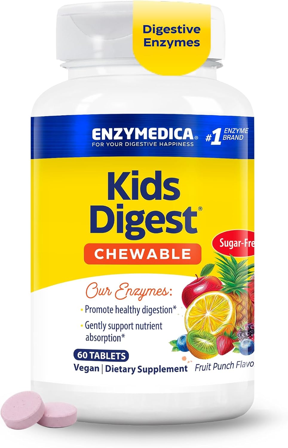 Enzymedica Kids Digest Chewable Digestive Enzyme Supplement - 60 Tablets Gsupps Australia