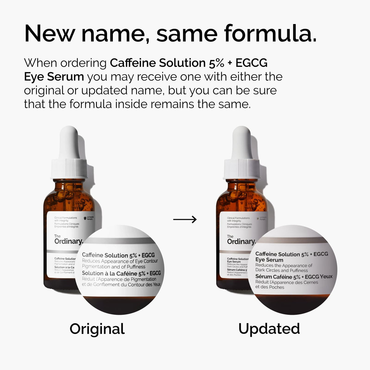 The Ordinary Caffeine Solution 5% + EGCG Eye Serum, Depuffing Eye Serum for Dark Circles and Tired Eyes, 1 Fl Oz The Ordinary